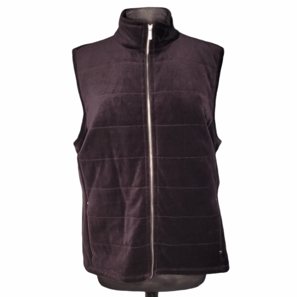 Liz Claiborne Velor zip up vest